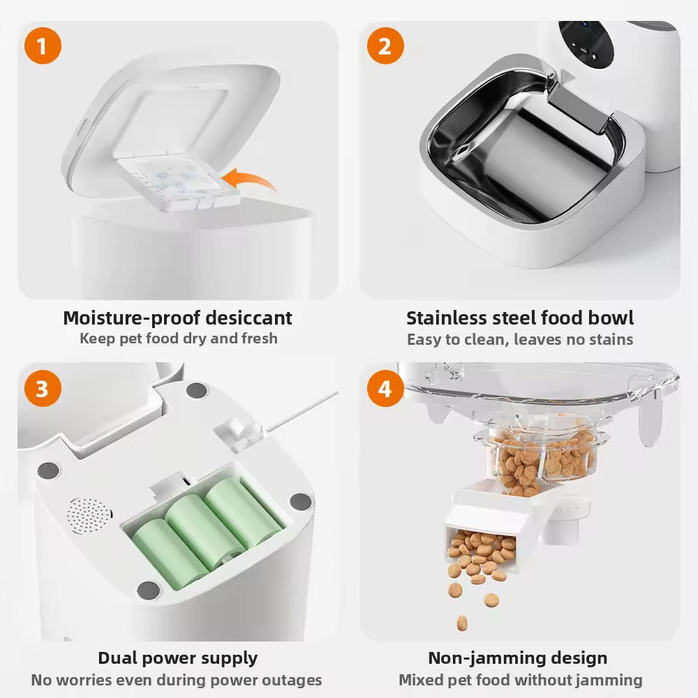 PatiPattes Vision 4L - Distributeur Croquettes Caméra HD WiFi Chat & Chien